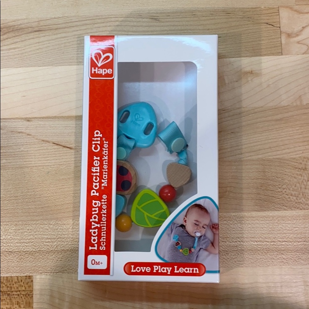 Ladybug Hape Pacifier Clip